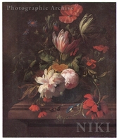 Still Life of Flowers with Snails